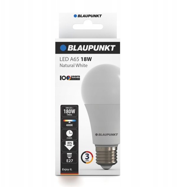Λάμπα Blaupunkt LED E27 A65 18W NW