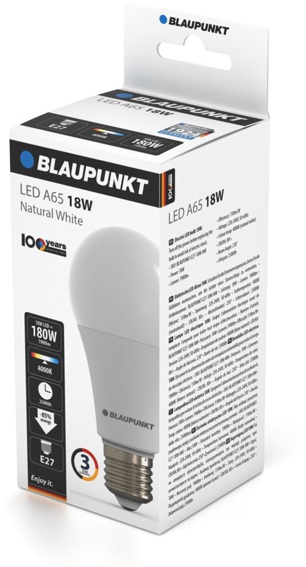 Λάμπα Blaupunkt LED E27 A65 18W NW