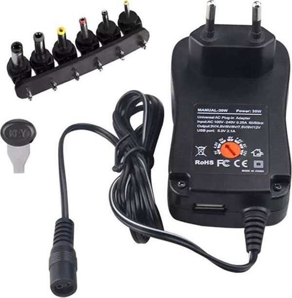 Aptel Φορτιστής Laptop 30W, Universal Τροφοδοτικό με 6 Αντάπτορες, 12V, 1.2A (PLP52A)