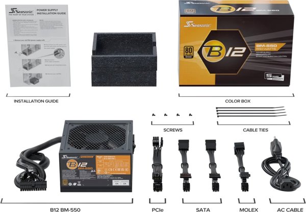 Τροφοδοτικό SeaSonic B12 BM-550 80Plus Bronze 550W