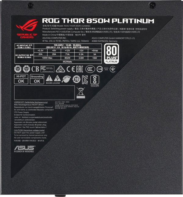 Τροφοδοτικό Asus ROG Thor Platinum II 850W (90YE00L2-B0NA00)