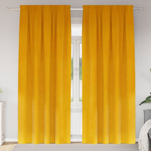 Zaslony vidaXL Musztardowy Poliester 140 x 245 cm Wstawki dekoracyjne