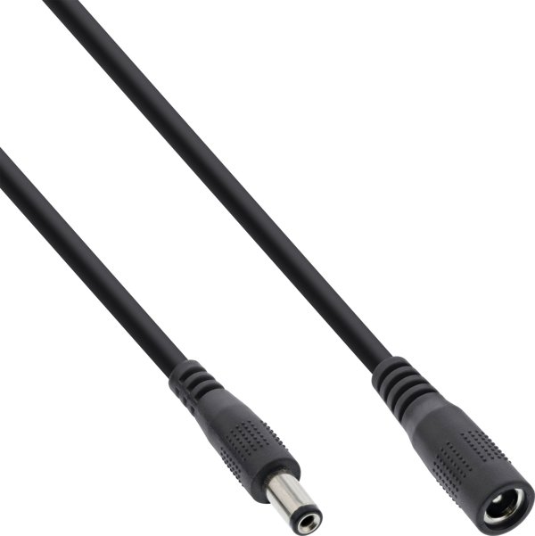 InLine Καλώδιο Επέκτασης Τροφοδοσίας Laptop DC 5.5x2.1mm, Male/Female, 1m, Μαύρο