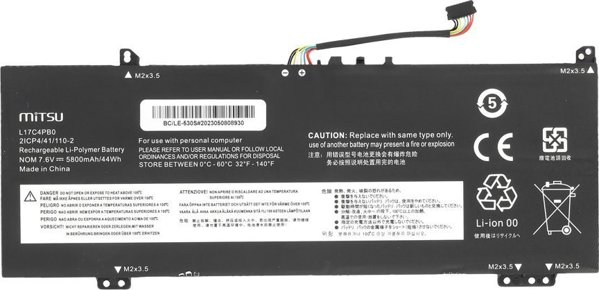 Φορτιστής Laptop Mitsu για Lenovo Yoga 530-14IKB, Συμβατό με L17C4PB0, L17M4PB0