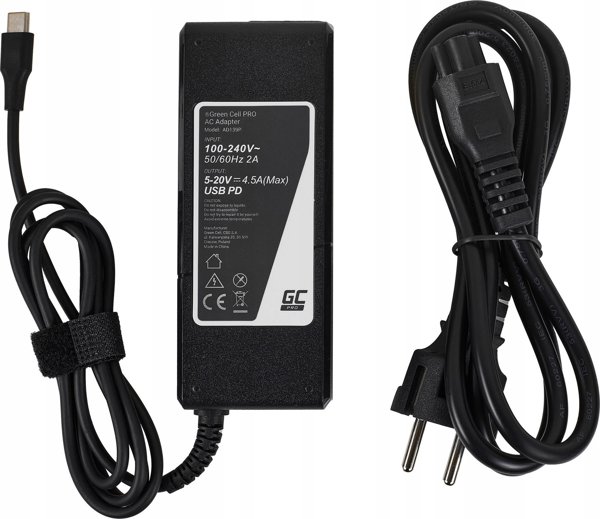 Green Cell PRO Φορτιστής Laptop USB-C 90W για Φορητούς Υπολογιστές, Tablet & Smartphones