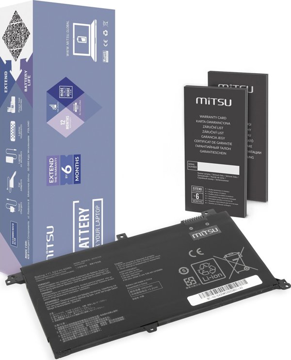 Mitsu Τροφοδοτικό Laptop για Asus Vivobook S430, X430U, K430, Συμβατό με Bateria B31N1732