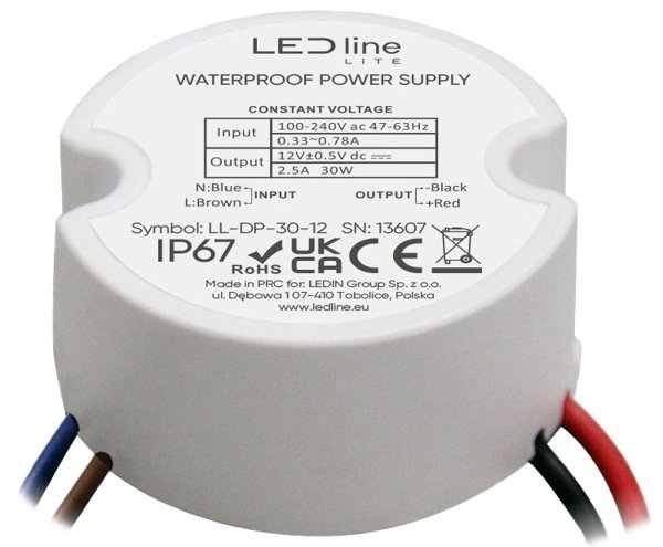 Zasilacz Autonics Savienojuma karbas barosanas bloks 12 V  30 W  IP67  LITE LL-DP-30-12 (5905378220164)