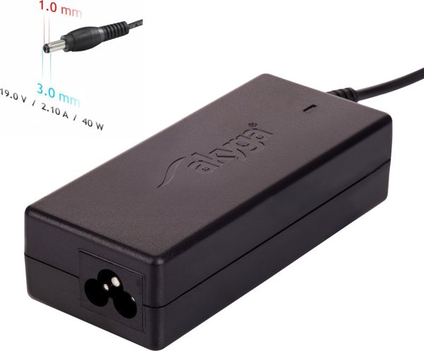 Zasilacz do laptopa Akyga 40 W, 1 mm, 2.1 A, 19 V (AK-ND-22)