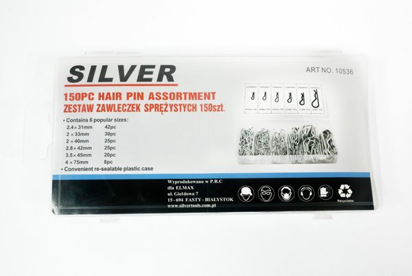 ZAWLECZKI SPREZYNOWE 150szt./SILVER