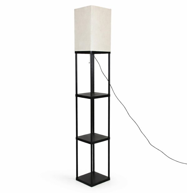 ZD178 Επιδαπέδιο φωτιστικό με ράφια μαύρο e27 160cm