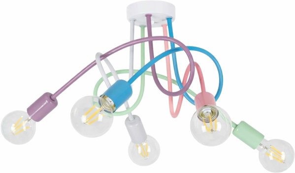 ZD74P Nowoczesna lampa zyrandol 5 pastelowy