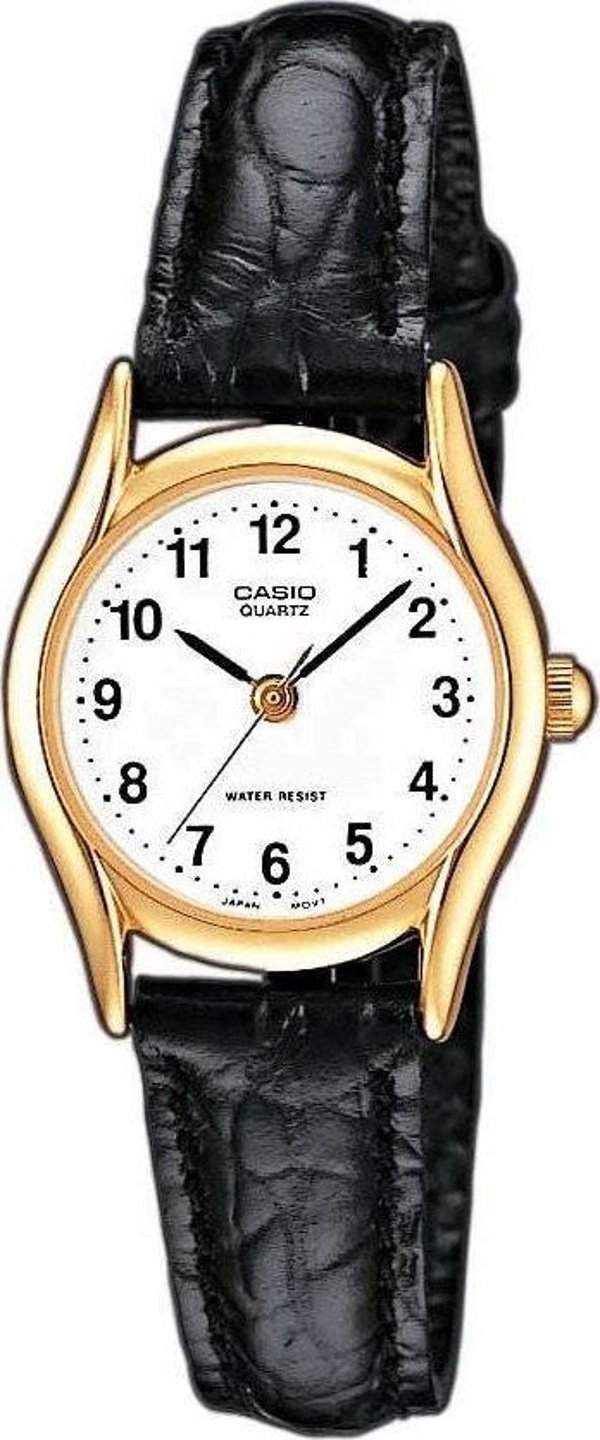 Γυναικείο Ρολόι Casio LTP-1154PQ-7BEG με Λευκό Καντράν και Δερμάτινο Λουράκι