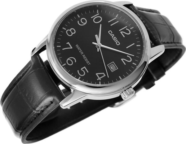 Casio MTP-V002L-1BUDF Ανδρικό Ρολόι με Δερμάτινο Λουράκι