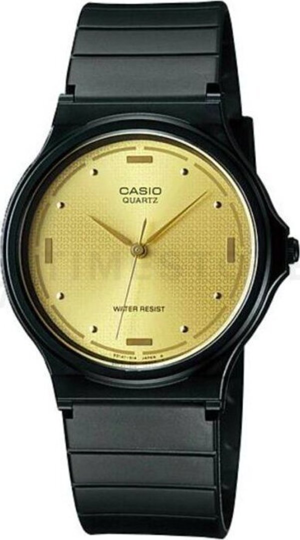 Casio MQ-76-9ALDF - Αναλογικό Ρολόι Χειρός με Μαύρο Λουράκι Resin και Χρυσό Καντράν