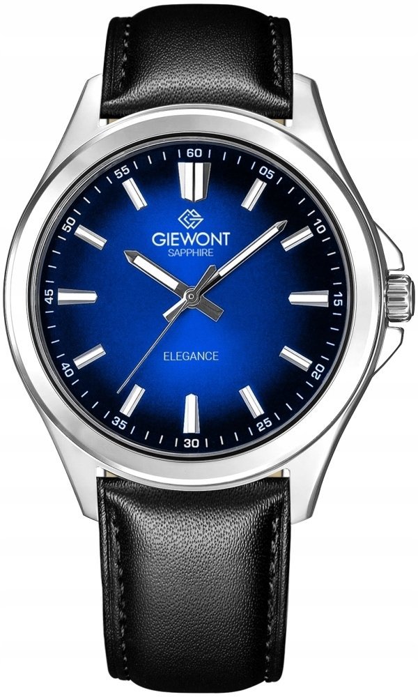 Ανδρικό Ρολόι Giewont Elegance Sapphire GW5160-A3 Μαύρο-Μπλε