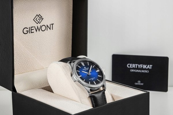 Ανδρικό Ρολόι Giewont Elegance Sapphire GW5160-A3 Μαύρο-Μπλε