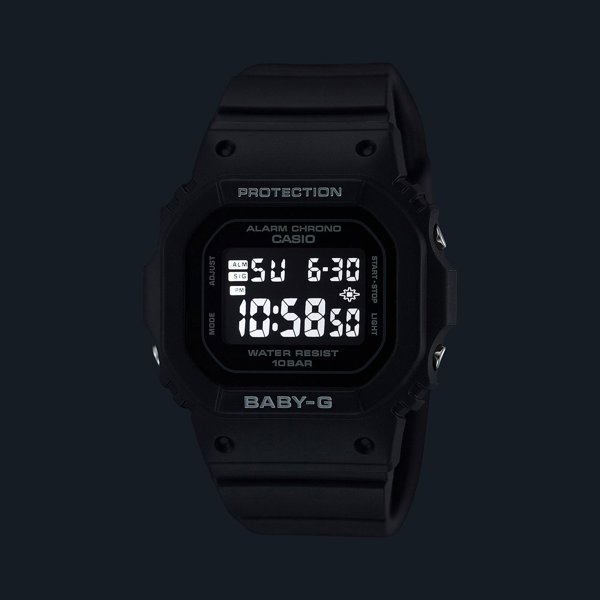 Γυναικείο Αθλητικό Ρολόι Casio BABY-G BGD-565U-1ER, Ψηφιακό, Μαύρο