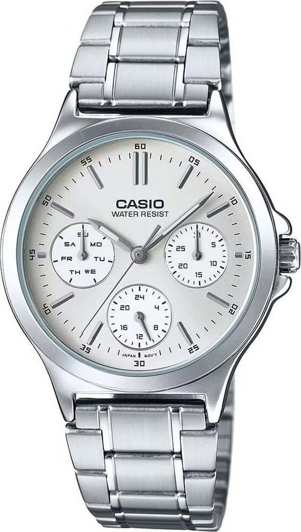 Casio Γυναικείο Ρολόι LTP-V300D-7A Μεταλλικό Ασημί με Κουτί Δώρου