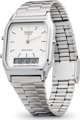 Γυναικείο Ρολόι Casio Vintage AQ-230A-7DMQYES με Ασημί Μπρασελέ και Αναλογική-Ψηφιακή Ένδειξη