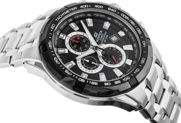 Ανδρικό Ρολόι Casio Edifice EFR-539D-1A Μεταλλικό Ασημί Χρονόμετρο 10ATM