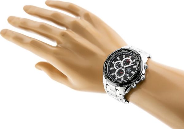 Ανδρικό Ρολόι Casio Edifice EFR-539D-1A Μεταλλικό Ασημί Χρονόμετρο 10ATM