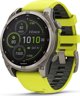 Garmin Fenix 8 47mm Solar Sapphire Smartwatch, Τιτάνιο, Λουράκι Σιλικόνης, Κίτρινο / Γραφίτης