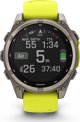 Garmin Fenix 8 47mm Solar Sapphire Smartwatch, Τιτάνιο, Λουράκι Σιλικόνης, Κίτρινο / Γραφίτης
