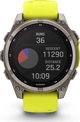 Garmin Fenix 8 47mm Solar Sapphire Smartwatch, Τιτάνιο, Λουράκι Σιλικόνης, Κίτρινο / Γραφίτης