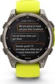 Garmin Fenix 8 47mm Solar Sapphire Smartwatch, Τιτάνιο, Λουράκι Σιλικόνης, Κίτρινο / Γραφίτης
