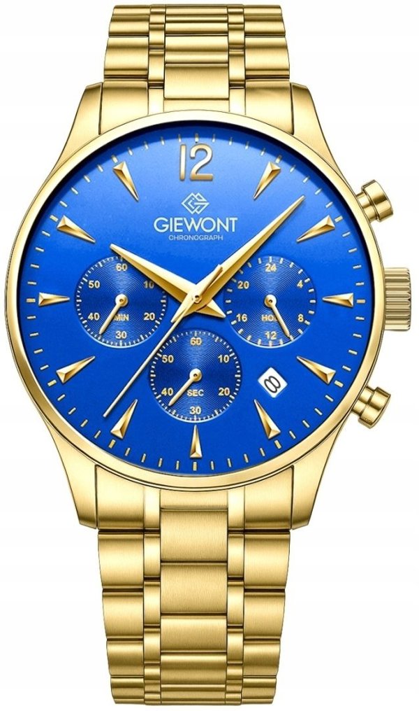 Giewont Chronograph Sapphire Ανδρικό Ρολόι Χρυσό Μπλε GW6310-B5