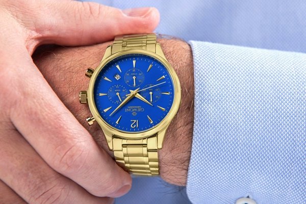 Giewont Chronograph Sapphire Ανδρικό Ρολόι Χρυσό Μπλε GW6310-B5