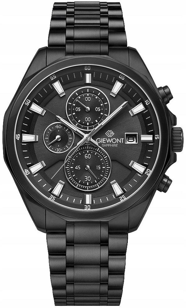 Ρολόι Ανδρικό Giewont Chronograph Sapphire Μαύρο GW7290-B1