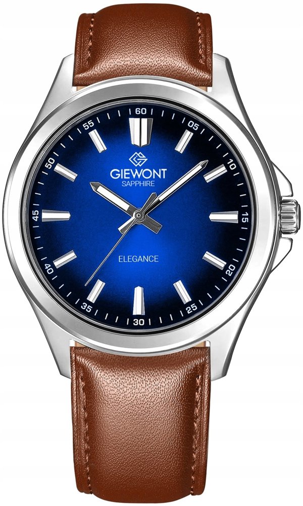 Giewont Elegance Sapphire Ρολόι Ανδρικό Καφέ Μπλε GW5160-A4