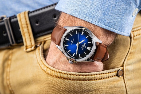 Giewont Elegance Sapphire Ρολόι Ανδρικό Καφέ Μπλε GW5160-A4