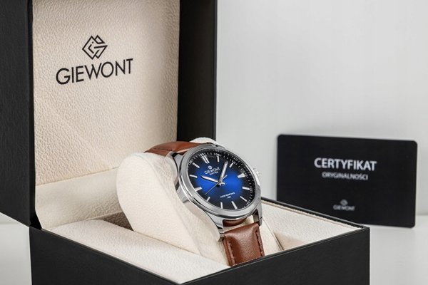 Giewont Elegance Sapphire Ρολόι Ανδρικό Καφέ Μπλε GW5160-A4