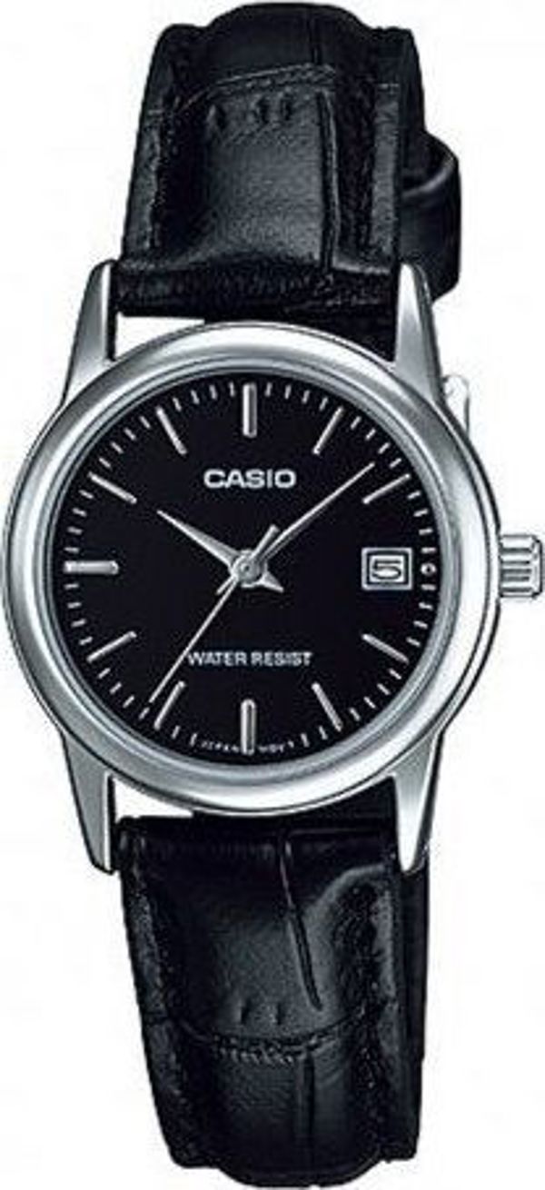 Γυναικείο Ρολόι Casio LTP-V002L-1AUDF με Δερμάτινο Λουράκι σε Μαύρο Χρώμα