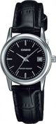 Γυναικείο Ρολόι Casio LTP-V002L-1AUDF με Δερμάτινο Λουράκι σε Μαύρο Χρώμα