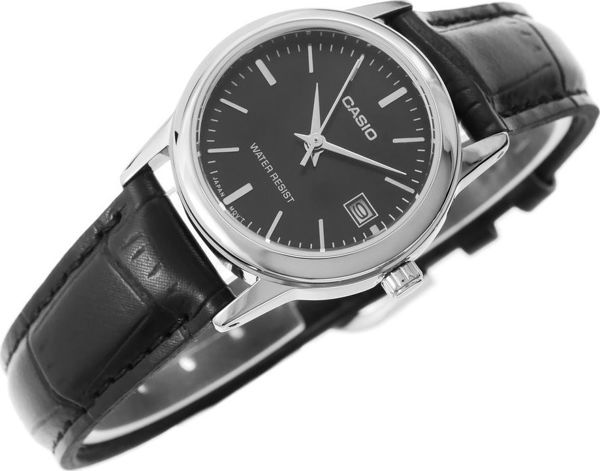 Γυναικείο Ρολόι Casio LTP-V002L-1AUDF με Δερμάτινο Λουράκι σε Μαύρο Χρώμα