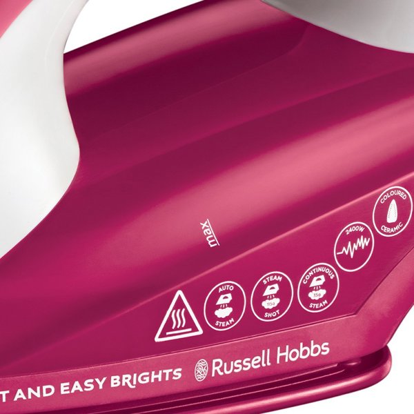 Σίδερο Russell Hobbs Light & Easy Brights 26480-56 Berry, Κεραμική Πλάκα, Λειτουργία Autosteam