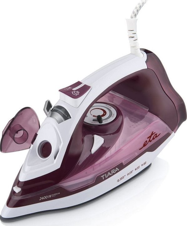 Σίδερο Ατμού Eta Tiara II 126990000, 2400W με Πλάκα Eloxium, Λευκό/Μπλε