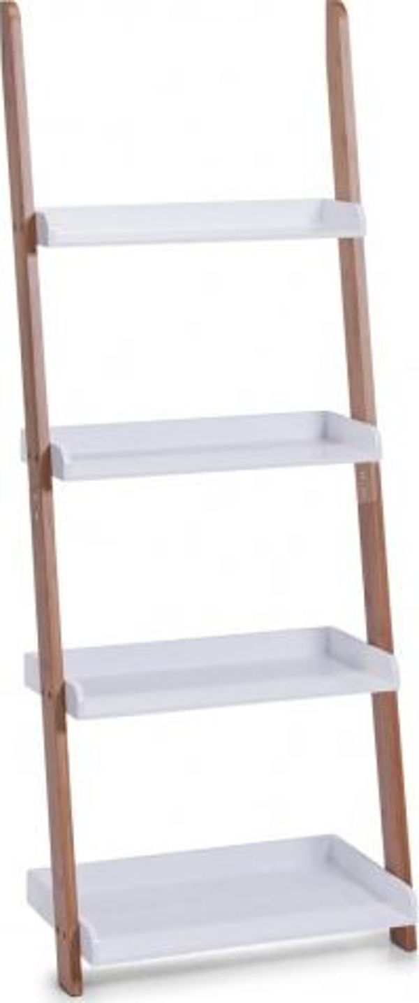 Zeller Ράφι Σκάλα με 4 Ράφια από MDF, Λευκό, 30x55x145cm