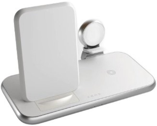 Zens Aluminium Series 4 in 1 - Kabelloses Ladegerat + AC-Netzteil - 45 Watt - Apple Fast Charge, FC (USB) - auf Kabel: USB-C - weiss