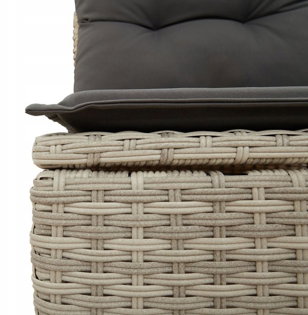 Σετ Καναπέδων Κήπου vidaXL 5 Τεμαχίων με Μαξιλάρια Ανοιχτό Γκρι Ρατάν
