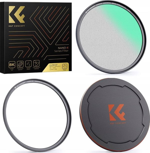 K&F Concept Σετ 3 σε 1 Φίλτρο Black Diffusion 1/4 με Μαγνητικό Δακτύλιο και Καπάκι 67mm