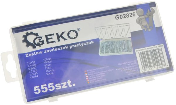 Zestaw zawleczek przetyczek 555szt. (20)