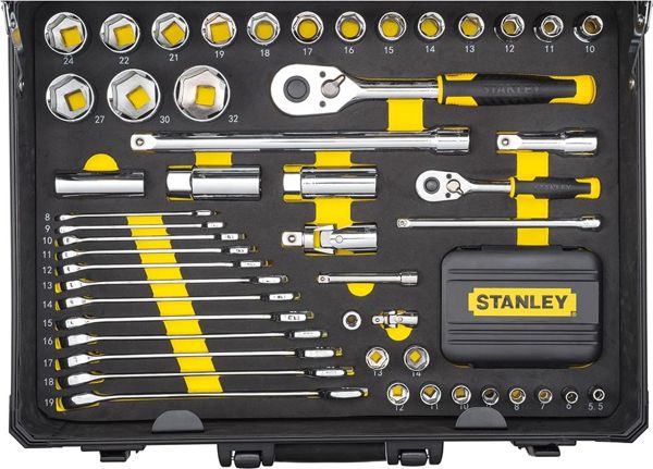 Stanley Σετ Εργαλείων 142 τμχ. 98109STMT-1 σε Βαλίτσα Αλουμινίου με Αναδιπλούμενη Λαβή