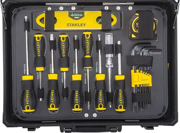 Stanley Σετ Εργαλείων 142 τμχ. 98109STMT-1 σε Βαλίτσα Αλουμινίου με Αναδιπλούμενη Λαβή