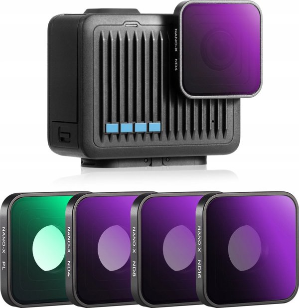 K&F Concept Σετ Φίλτρων 4 σε 1 για GoPro Hero 4K - ND4, ND8, ND16 & Πολωτικό (PL) Φίλτρο
