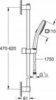 Zestaw prysznicowy Grohe Grohe zestaw prysznicowy przesuwny Tempesta Cube 110 czarny mat 267482433