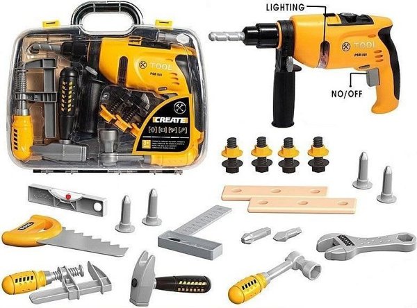 Σετ εργαλείων με μπαταρία τρυπάνι σε βαλίτσα